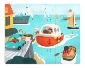 TOP BRIGHT Dřevěné puzzle s hračkou Loď