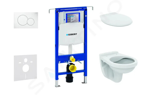 GEBERIT - Duofix Set předstěnové instalace, klozet Alpha se sedátkem, tlačítko Sigma01, alpská bílá 111.355.00.5 NR1