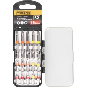 STREND PRO 2250275 Sada bitů, 15ks, CrV S2, EVE-12076