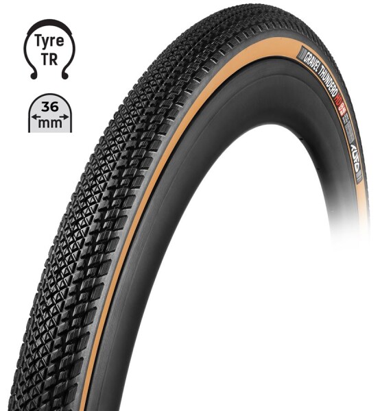 Plášť TUFO Gravel THUNDERO HD 700 x 36C, bezdušový, černo-béžový