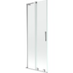 MEXEN/S - Velar L dvoukřídlá posuvná vanová zástěna 70 x 150, transparent, chrom 896-070-003-01-01