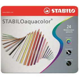 Pastelky STABILO aquacolor, sada 24 ks v kovovém pouzdru