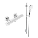 Sprchová baterie SAT Dark se sprchovým setem 150 mm chrom SATBSDA268CRSET1 SATBSDA268CRSET1