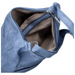 Stylová dámská koženková crossbody kabelka Gianni, džínově modrá