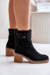 Zateplené dámské boty na podpatku černé Vailia 39