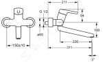 HANSA - Medipro Páková dřezová baterie, chrom 02572203