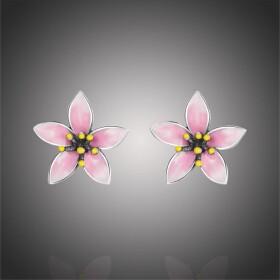 Stříbrné náušnice stříbro 925/1000, Růžová