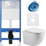 CERANO - Kompletní WC set Profi/Cesso - bílá matná - WC tlačítko Classic/Chrom - předstěnová instalace - 49x36 CER-8050BD95