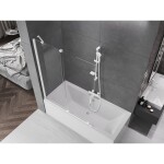 MEXEN/S - Velar Dvoukřídlá posuvná vanová zástěna 130 x 150, transparent, bílá 896-130-000-01-20