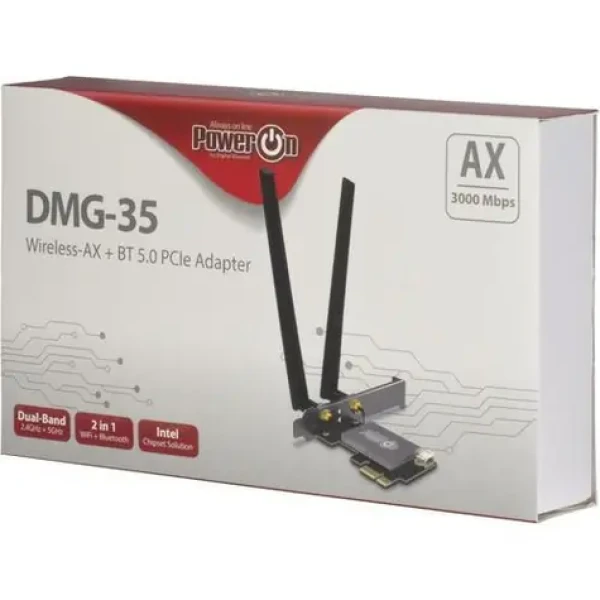 Inter-Tech DMG-35 / Wi-Fi/Bluetooth adaptér / PCIe / Wi-Fi 6 / Bluetooth 5.0 / 3000 Mbit/s (88888149)
