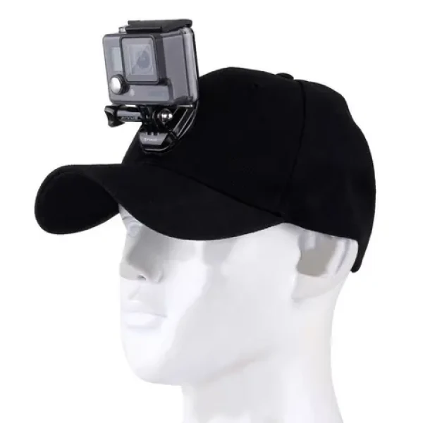 Puluz kšiltovka s držákem pro akční kamery černá / Kšiltovka / univerzální úchyt / GoPro, DJI, Insta360 (PU195)