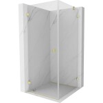 MEXEN/S - Lunar-B sprchový kout dveře křídlové levá 70 x 70, transparent, zlato kartáčovaná 832-070-070-55-00-L