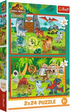 Puzzle Jurský svět: Malí dinosauři 2x24 dílků