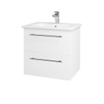 Dřevojas - Koupelnová skříňka GIO SZZ2 60 - N01 Bílá lesk / Úchytka T02 / M01 Bílá mat 202040B