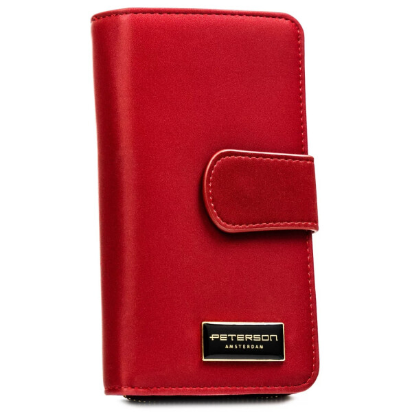 Módní dámská koženkovo-kožená peněženka Peterson Annellie, červená