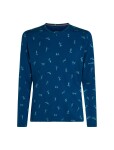 ICEBREAKER Mens 200 Oasis LS Crewe Snow Day AOP, Atlantis/Topaz/Aop velikost: XL