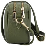 Módní dámská kožená crossbody kabelka Elpida, tmavě zelená