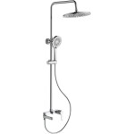 CERANO Sprchový nástěnný sloup Velea - vanová otočná baterie - chrom - 78-123 cm