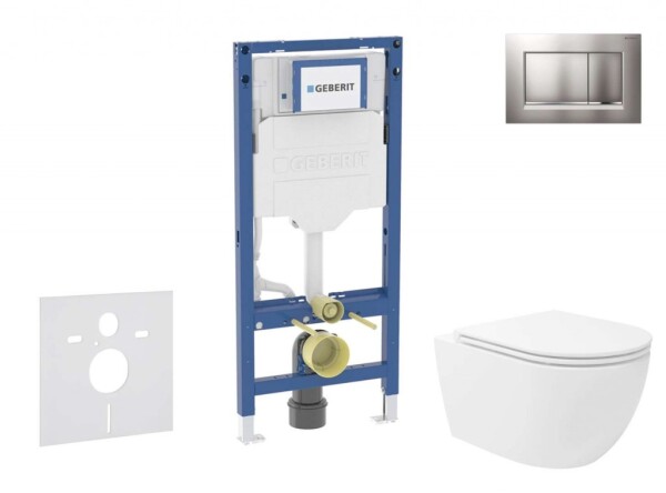 GEBERIT - Duofix Set předstěnové instalace, klozetu Oudee Vortex a sedátka softclose, tlačítko Sigma30, lakovaný chrom mat/chrom SANI11CA1154B
