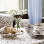 Strömshaga Bavlněný povlak na polštář Lovisa Blue / White 45 × 45 cm, modrá barva, textil