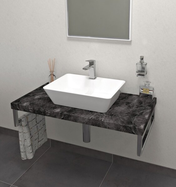 SAPHO - AVICE deska pod umyvadlo 80x50cm, tl.5cm, štípaný kámen AV089