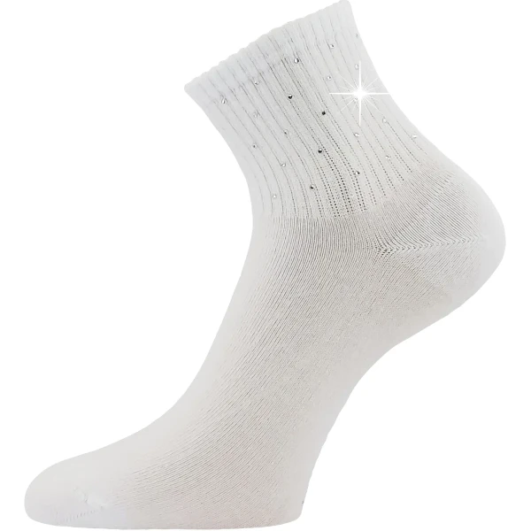 LONKA Ponožky dámské elegantní FLITANA 04 s kamínky BÍLÉ (3 páry) 35-38 126895