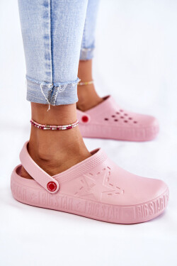 Dámské světlé pantofle Big Star II275008 Růžové 36