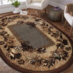 DumDekorace Oválný vintage koberec elegantní hnědé barvy Šířka: 80 cm | Délka: 150 cm