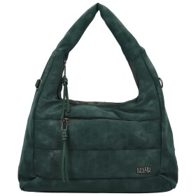 Trendy dámská koženková kabelka na rameno Coveri Ellisa, tmavě zelená