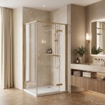REA - Sprchový kout Bruno 90x90 Brush Gold REA-K3600