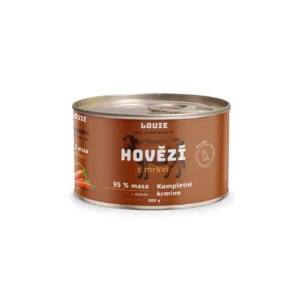 Louie konzerva Hovězí s mrkví Hmotnost: 200g