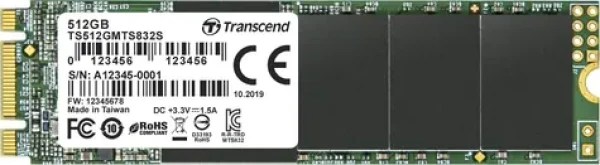 Transcend MTS832S 512GB / M.2 2280 SATA / RW: 560/500 MBps / IOPS: 80K/85K / MTBF 2.0mh / 5y (TS512GMTS832S)