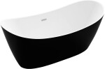 MEXEN - Montana volně stojící vana 150 x 75 cm bílá/černá bez krytky přepadu a zátky 52011507575-SS