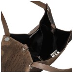 Luxusní dámská kožená kabelka na rameno Cynthia, taupe