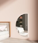 Erga Kori, půlkruhové LED zrcadlo 70x120cm, 2760 lm, 3 barvy světla, ERG-V01-KORI-7012-CL