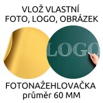 60 mm FOTONAŽEHLOVAČKA (6ks), logo, vlastní fotka