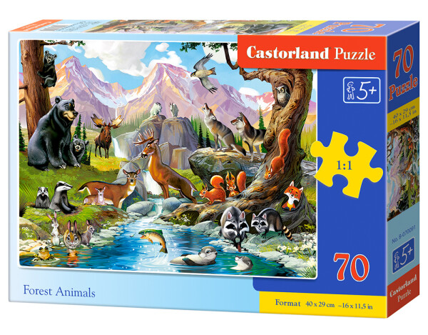 Puzzle Castorland 70 dílků premium - Zvířátka v lese