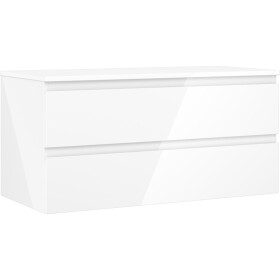 MEXEN/S - Orio koupelnová skříňka pod umyvadlo 100 cm s deskou, 2 zásuvky, bílá lesk 91A10-10047-2-BFFC00