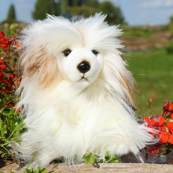 Plyšový pes čínský chocholatý - labutěnka 30 cm, ECO-FRIENDLY