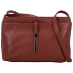 Módní dámská kožená crossbody kabelka Ofelie, tmavě červená