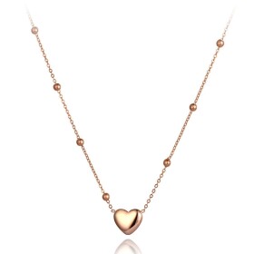 Ocelový náhrdelník Alejandra Gold - chirurgická ocel, srdce, Zlatá 40 cm + 5 cm (prodloužení)