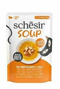 Schesir Cat kapsa Adult Soup tuňák/mrkev/dýně 40g
