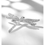 Exkluzivní brož Swarovski Elements Elettra - vážka, Bílá/čirá