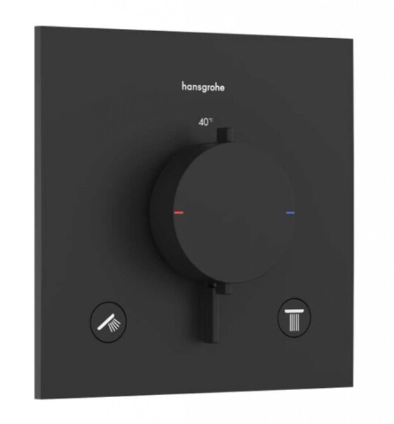 HANSGROHE - Ecostat Comfort E Termostatická baterie pod omítku, pro 2 spotřebiče, matná černá 33711670