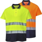 Portwest Polokošile Polo Comfort S174 reflexní krátký rukáv žlutá/tmavé modrá
