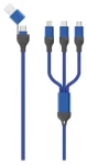 2GO 797360 černá, modrá / Nabíjecí kabel 3v1 / USB-A, USB-C / Micro-USB, USB-C, Lightning / 1,2 m (797360)