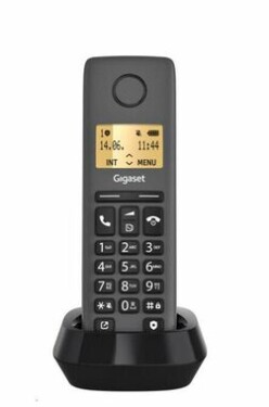 Gigaset Pure 100 černá / Bezdrátový telefon pevné linky / 1.5" displej / 50 kontaktů (S30852-H3105-R601)