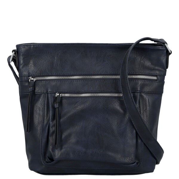 Trendy dámská koženková crossbody kabelka Zeta, tmavě modrá