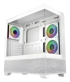 Cooler Master Elite 690 White bílá/dřevo / Skříň / ATX / 2x USB-A 3.0 / 1x USB-C 3.2 Gen 2x2 / 3x 120mm ARGB (E690-WHNN-S00)