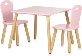 CHIPOLINO Dřevěný stolek s židlemi Pink (DIWH02420323)